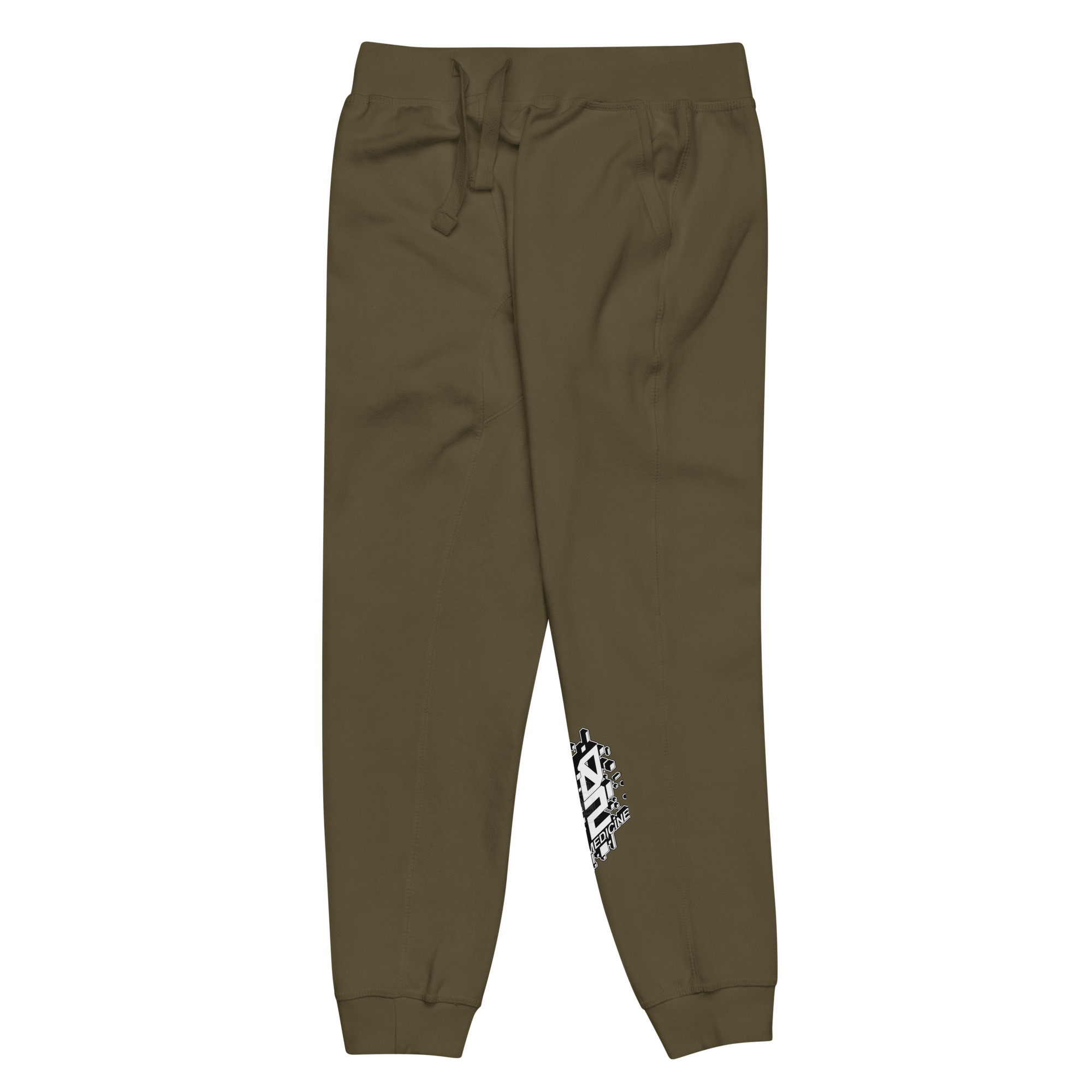 unisex-fleece-sweatpants-military-green-front-left-6554f2519149f.jpg